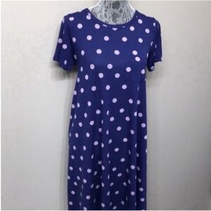 LuLaRoe Women’s Blue and Pink Hight Low Sundress Casual Short Sleeve XS